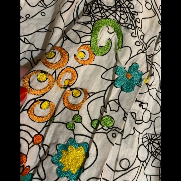 NWOT Sunny Leigh skirt with embroidery flowers. Measurements added - Picture 4 of 14